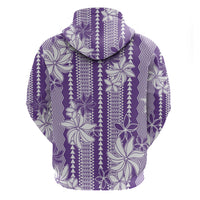 Hawaii Kakau Tribal Hoodie With Purple Tiare