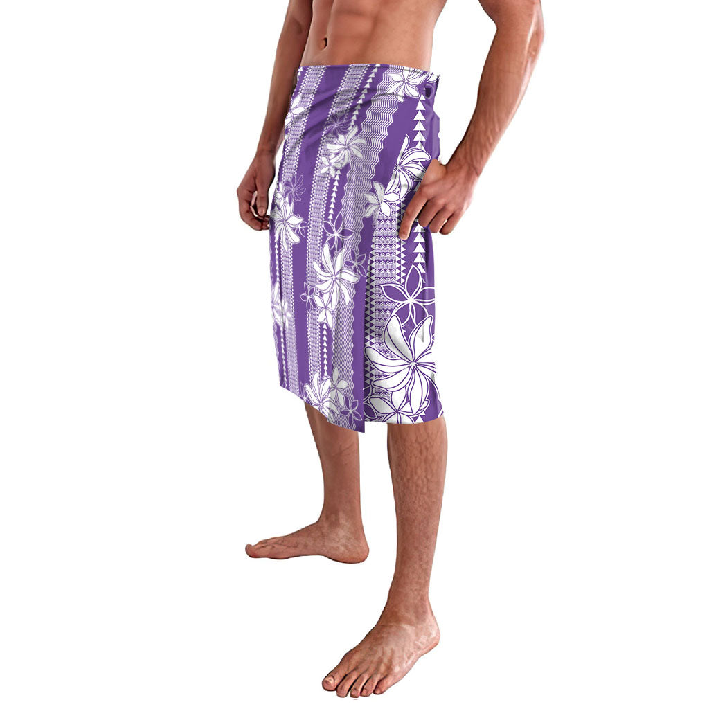 Hawaii Kakau Tribal Lavalava With Purple Tiare
