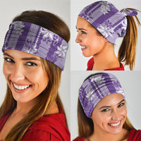Hawaii Kakau Tribal Neck Gaiter With Purple Tiare