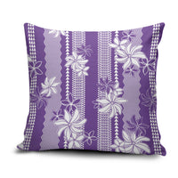Hawaii Kakau Tribal Pillow Cover With Purple Tiare