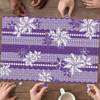 Hawaii Kakau Tribal Puzzle With Purple Tiare