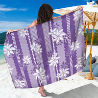 Hawaii Kakau Tribal Sarong With Purple Tiare