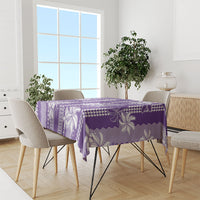 Hawaii Kakau Tribal Tablecloth With Purple Tiare