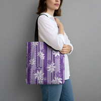 Hawaii Kakau Tribal Tote Bag With Purple Tiare