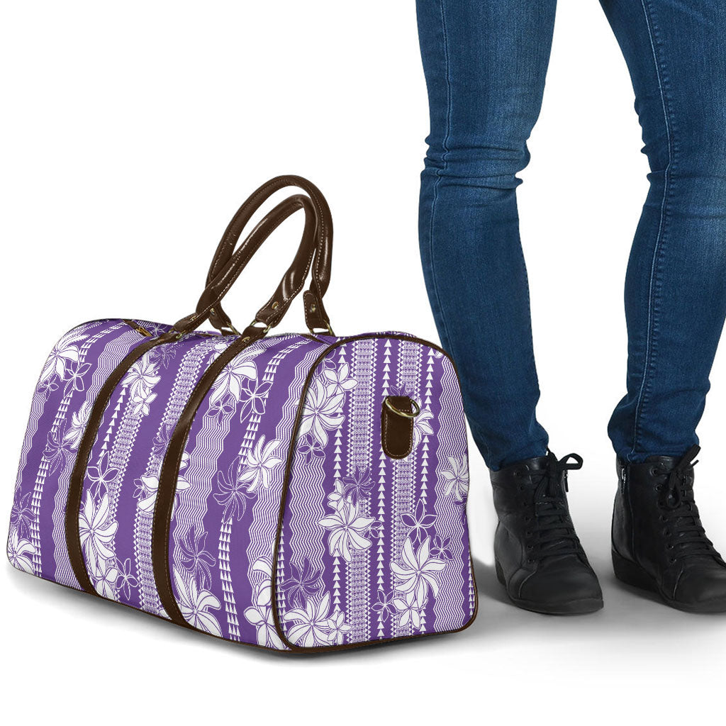 Hawaii Kakau Tribal Travel Bag With Purple Tiare