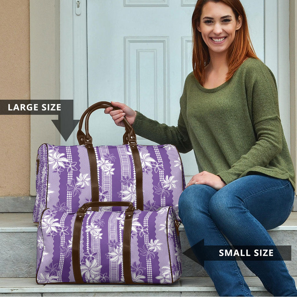 Hawaii Kakau Tribal Travel Bag With Purple Tiare