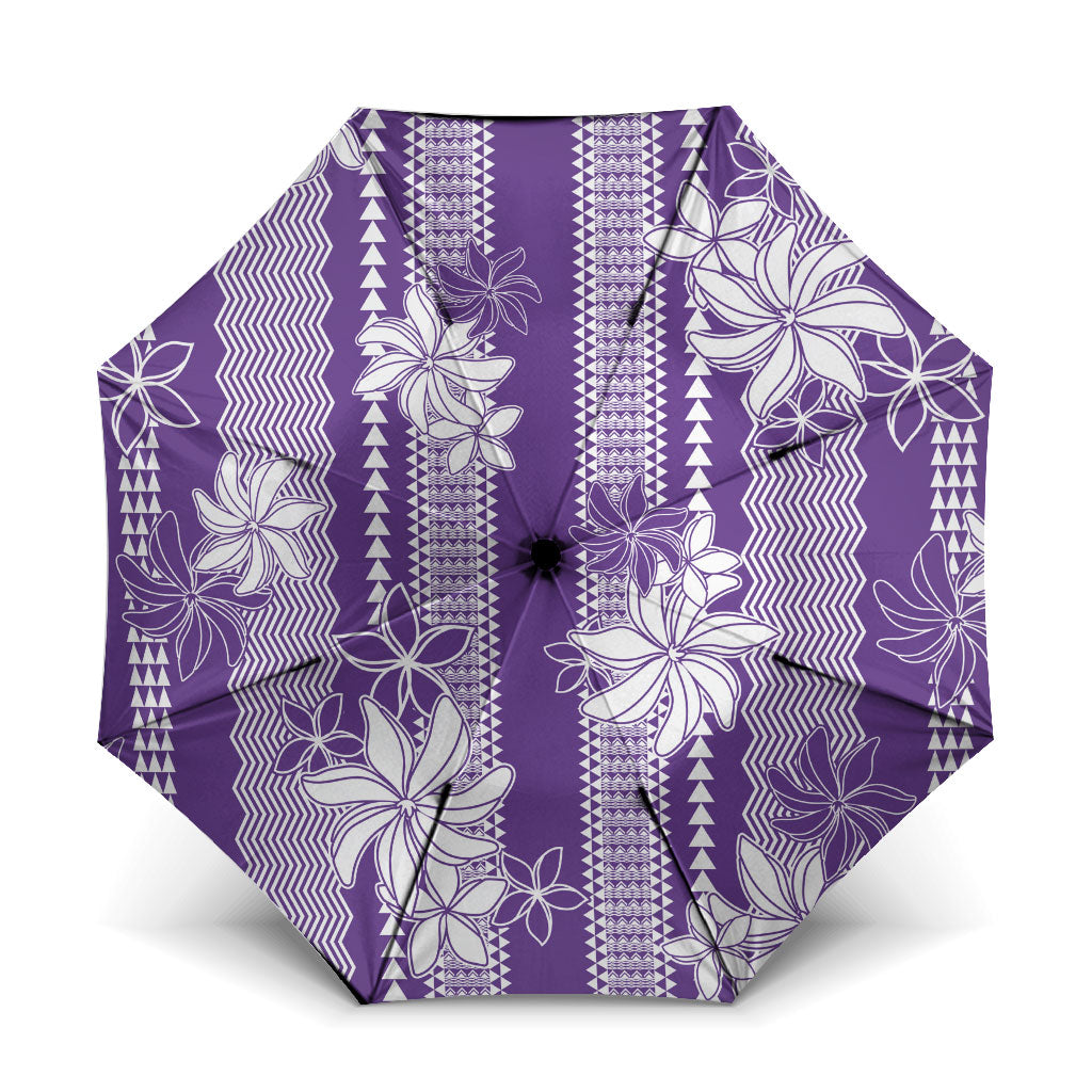 Hawaii Kakau Tribal Umbrella With Purple Tiare
