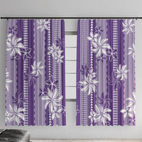 Hawaii Kakau Tribal Window Curtain With Purple Tiare