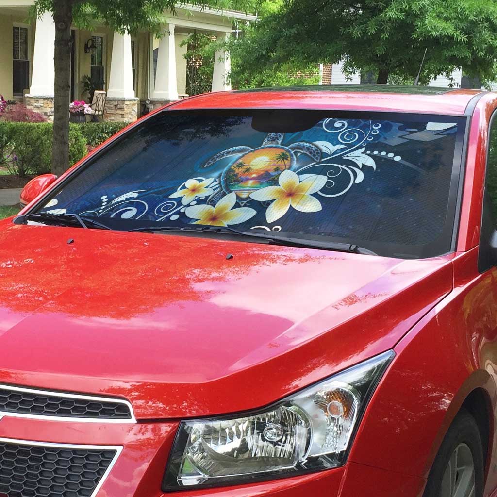 Hawaii Honu Auto Sun Shade Polynesian Curves Plumeria - Polynesian Pride