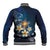Hawaii Honu Baseball Jacket Polynesian Curves Plumeria - Polynesian Pride