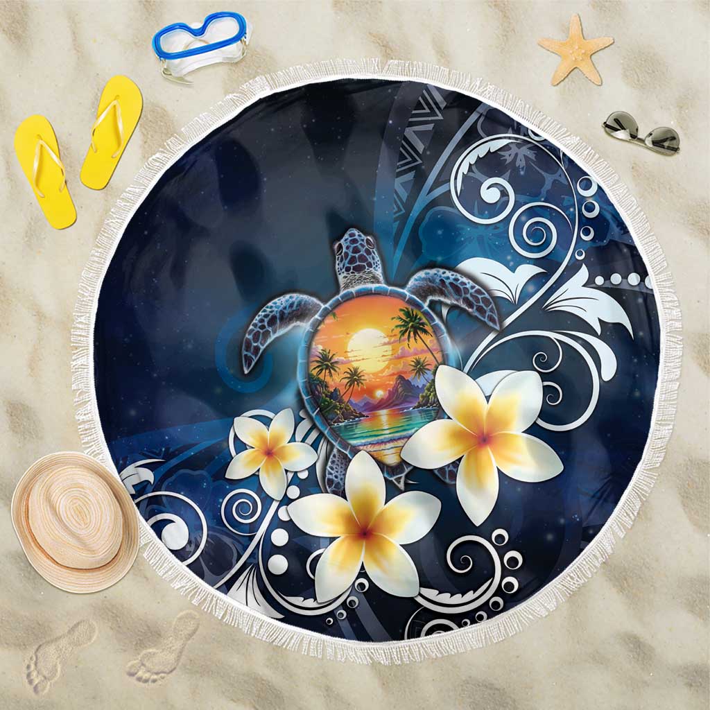 Hawaii Honu Beach Blanket Polynesian Curves Plumeria - Polynesian Pride