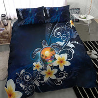 Hawaii Honu Bedding Set Polynesian Curves Plumeria - Polynesian Pride