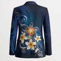 Hawaii Honu Blazer Polynesian Curves Plumeria - Polynesian Pride