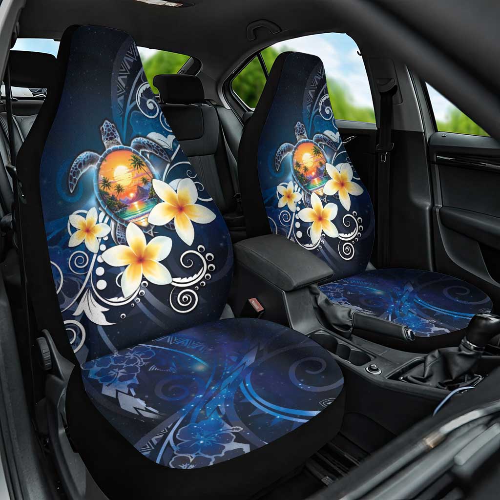 Hawaii Honu Car Seat Cover Polynesian Curves Plumeria - Polynesian Pride