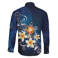 Hawaii Honu Family Matching Long Sleeve Bodycon Dress and Hawaiian Shirt Polynesian Curves Plumeria - Polynesian Pride