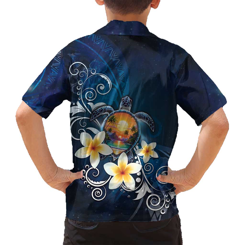 Hawaii Honu Family Matching Off Shoulder Short Dress and Hawaiian Shirt Polynesian Curves Plumeria - Polynesian Pride