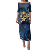 Hawaii Honu Family Matching Puletasi and Hawaiian Shirt Polynesian Curves Plumeria - Polynesian Pride