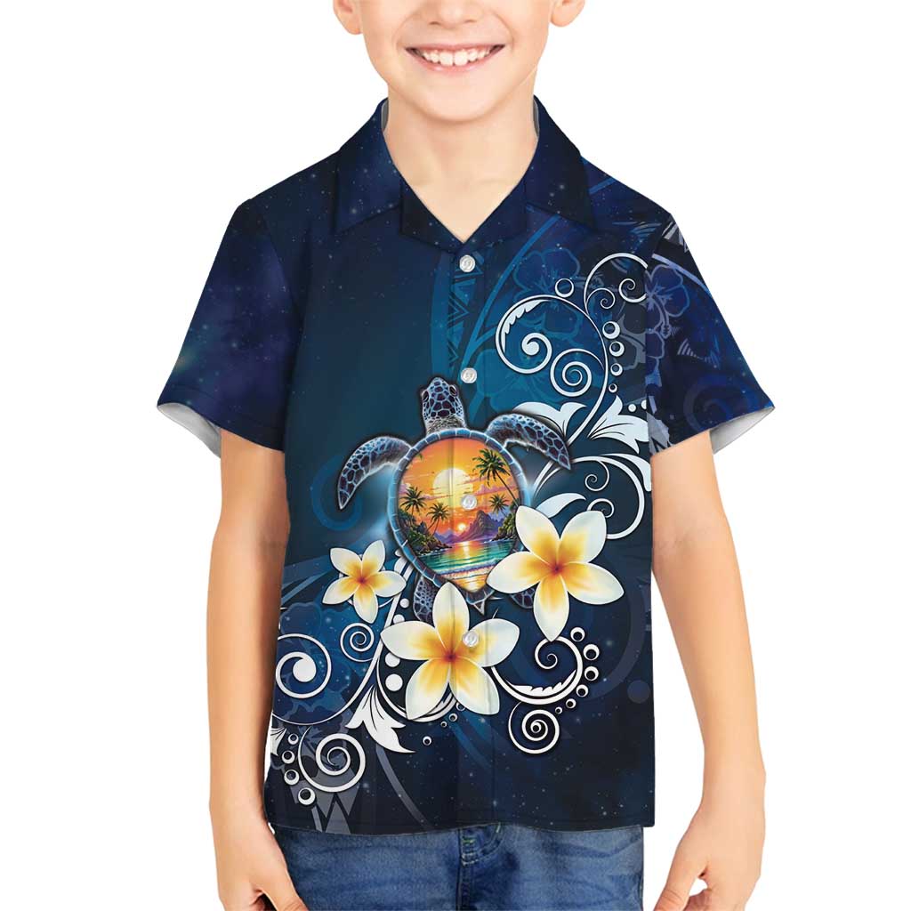 Hawaii Honu Family Matching Puletasi and Hawaiian Shirt Polynesian Curves Plumeria - Polynesian Pride