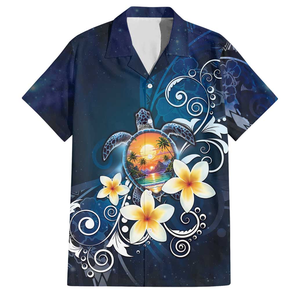 Hawaii Honu Hawaiian Shirt Polynesian Curves Plumeria - Polynesian Pride