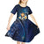 Hawaii Honu Kid Short Sleeve Dress Polynesian Curves Plumeria - Polynesian Pride