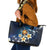 Hawaii Honu Leather Tote Bag Polynesian Curves Plumeria - Polynesian Pride