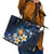 Hawaii Honu Leather Tote Bag Polynesian Curves Plumeria - Polynesian Pride