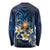 Hawaii Honu Long Sleeve Shirt Polynesian Curves Plumeria - Polynesian Pride