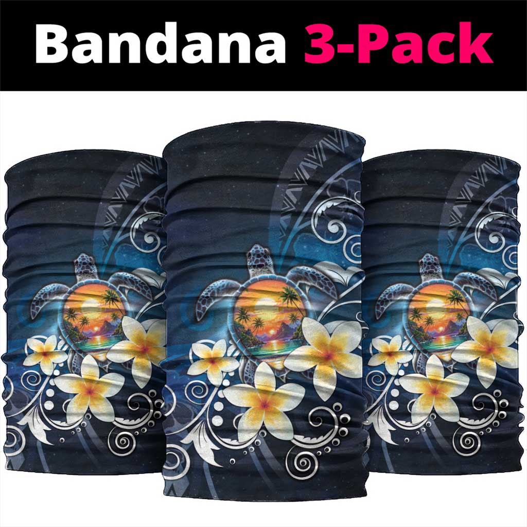 Hawaii Honu Neck Gaiter Polynesian Curves Plumeria - Polynesian Pride