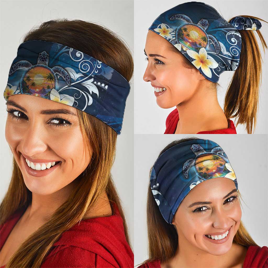 Hawaii Honu Neck Gaiter Polynesian Curves Plumeria - Polynesian Pride
