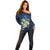 Hawaii Honu Off Shoulder Sweater Polynesian Curves Plumeria - Polynesian Pride