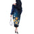 Hawaii Honu Off The Shoulder Long Sleeve Dress Polynesian Curves Plumeria - Polynesian Pride