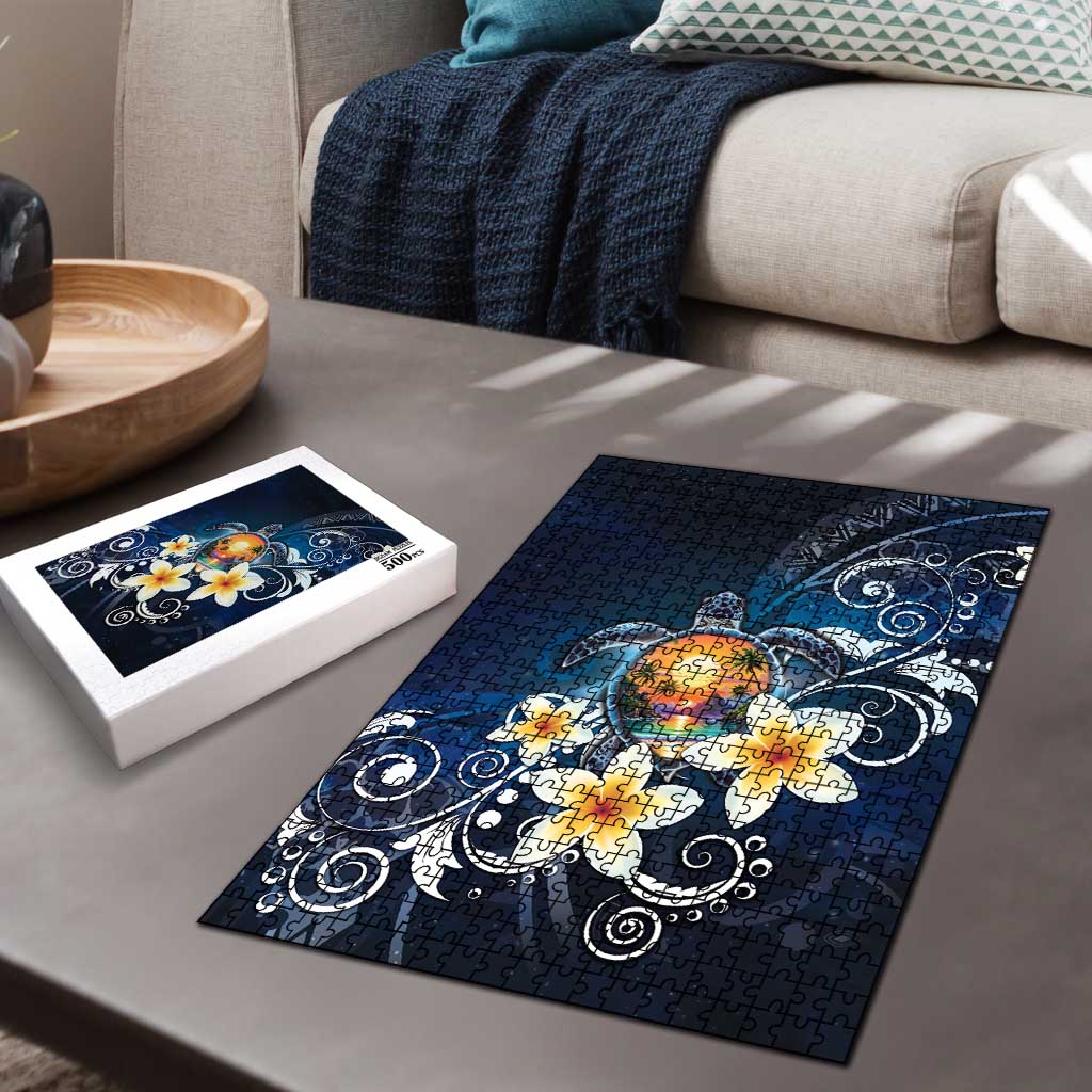 Hawaii Honu Puzzle Polynesian Curves Plumeria - Polynesian Pride