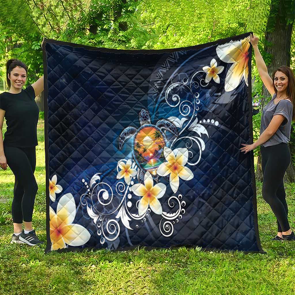 Hawaii Honu Quilt Polynesian Curves Plumeria - Polynesian Pride