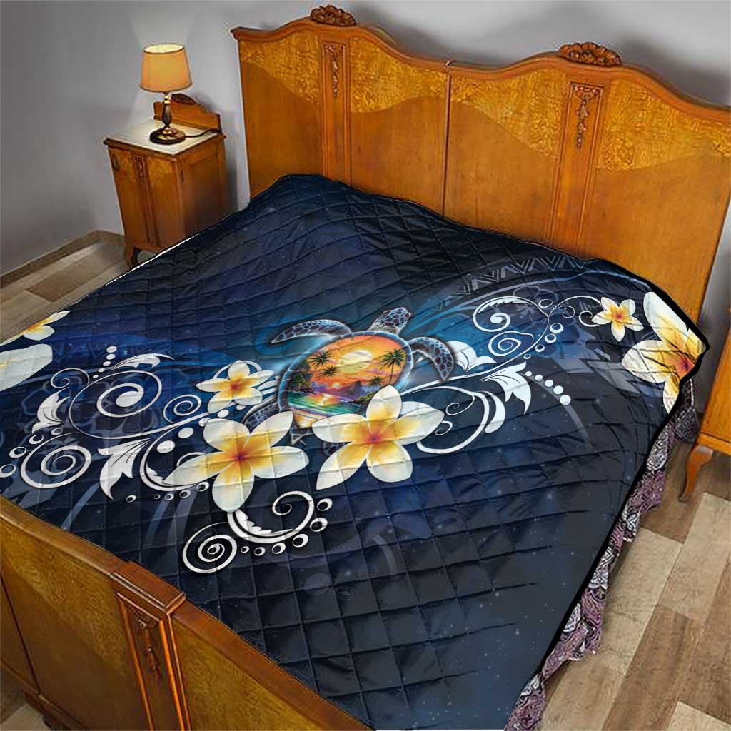 Hawaii Honu Quilt Polynesian Curves Plumeria - Polynesian Pride