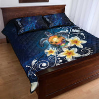 Hawaii Honu Quilt Bed Set Polynesian Curves Plumeria - Polynesian Pride