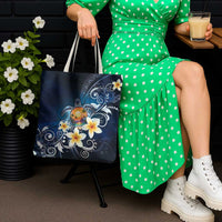 Hawaii Honu Tote Bag Polynesian Curves Plumeria - Polynesian Pride