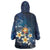 Hawaii Honu Wearable Blanket Hoodie Polynesian Curves Plumeria - Polynesian Pride