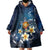 Hawaii Honu Wearable Blanket Hoodie Polynesian Curves Plumeria - Polynesian Pride