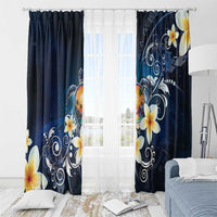 Hawaii Honu Window Curtain Polynesian Curves Plumeria - Polynesian Pride