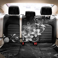 Hawaii Honu Back Car Seat Cover Polynesian Curves Plumeria Grayscale - Polynesian Pride
