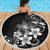 Hawaii Honu Beach Blanket Polynesian Curves Plumeria Grayscale - Polynesian Pride