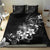 Hawaii Honu Bedding Set Polynesian Curves Plumeria Grayscale - Polynesian Pride