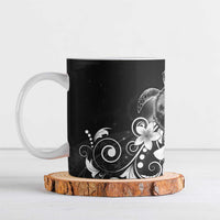 Hawaii Honu Ceramic Mug Polynesian Curves Plumeria Grayscale - Polynesian Pride