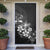 Hawaii Honu Door Cover Polynesian Curves Plumeria Grayscale - Polynesian Pride