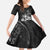 Hawaii Honu Family Matching Off The Shoulder Long Sleeve Dress and Hawaiian Shirt Polynesian Curves Plumeria Grayscale - Polynesian Pride