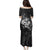 Hawaii Honu Family Matching Puletasi and Hawaiian Shirt Polynesian Curves Plumeria Grayscale - Polynesian Pride