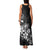Hawaii Honu Family Matching Tank Maxi Dress and Hawaiian Shirt Polynesian Curves Plumeria Grayscale - Polynesian Pride