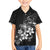 Hawaii Honu Family Matching Tank Maxi Dress and Hawaiian Shirt Polynesian Curves Plumeria Grayscale - Polynesian Pride