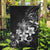 Hawaii Honu Garden Flag Polynesian Curves Plumeria Grayscale - Polynesian Pride