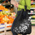 Hawaii Honu Grocery Bag Polynesian Curves Plumeria Grayscale - Polynesian Pride